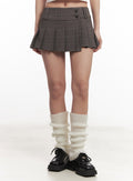 Plaid Pleated Mini Skirt CM528