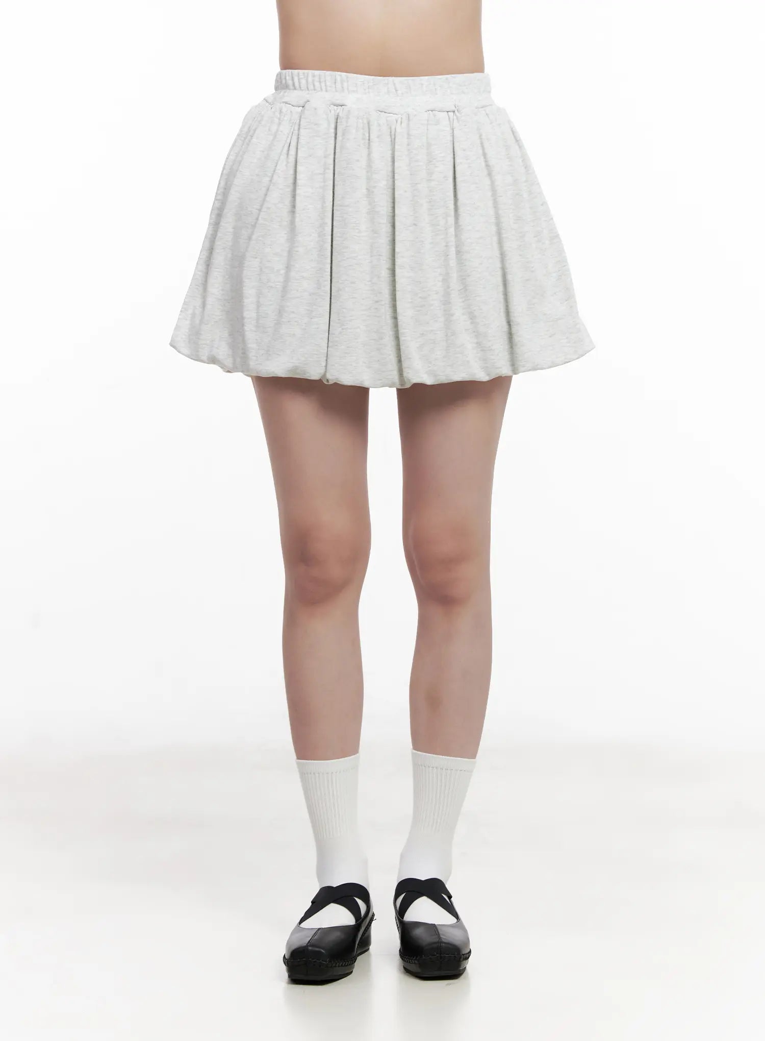 Comfy Gray Pleated Skirt CL516