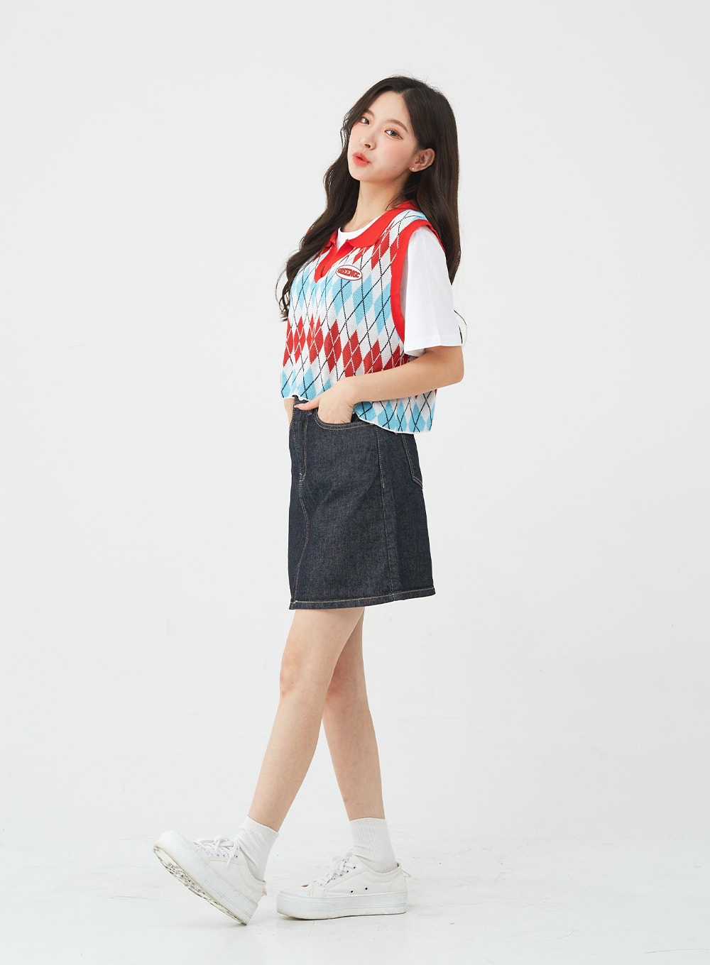 Vintage Color Denim Mini Skirt BG04