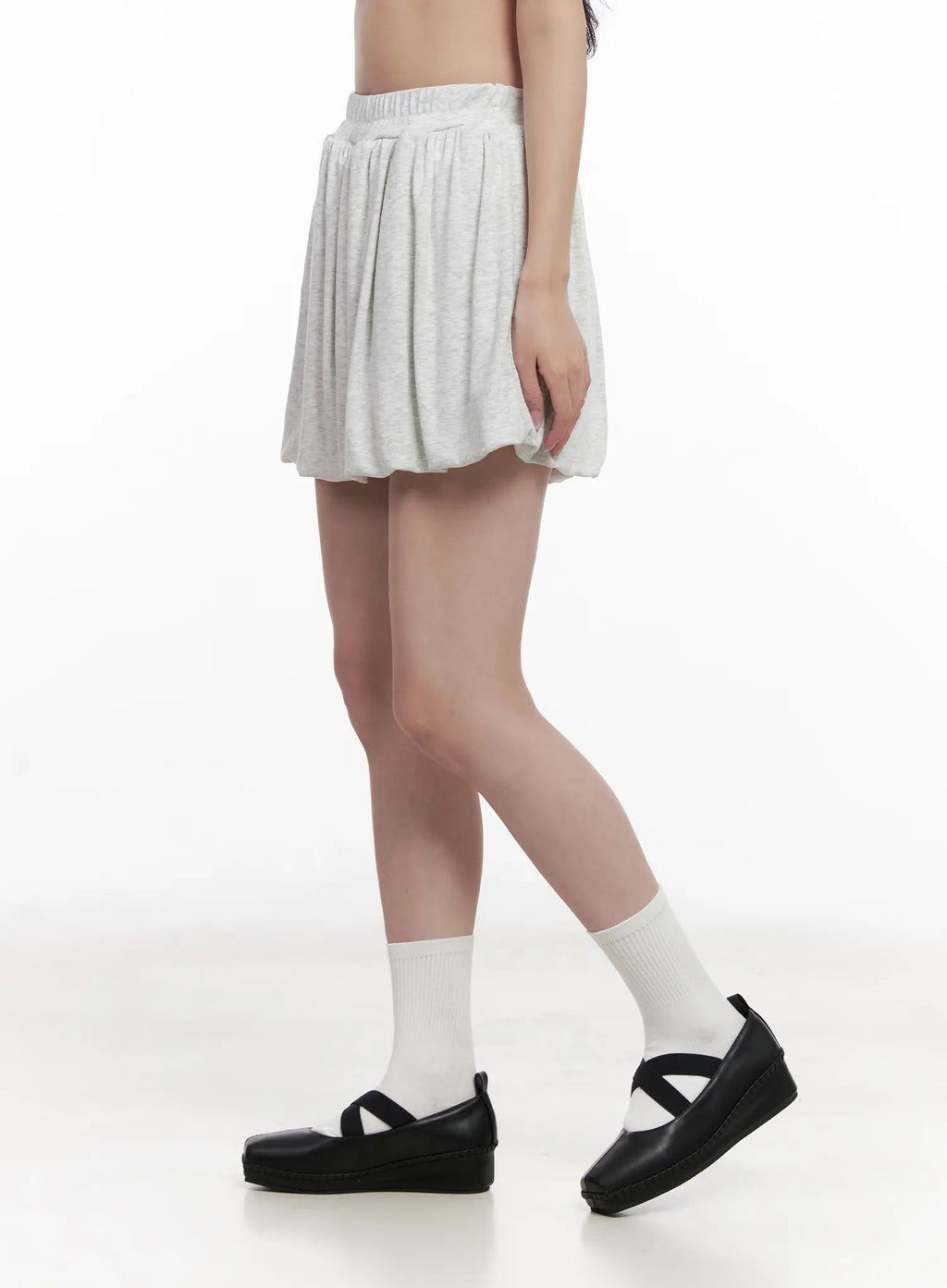 Comfy Gray Pleated Skirt CL516