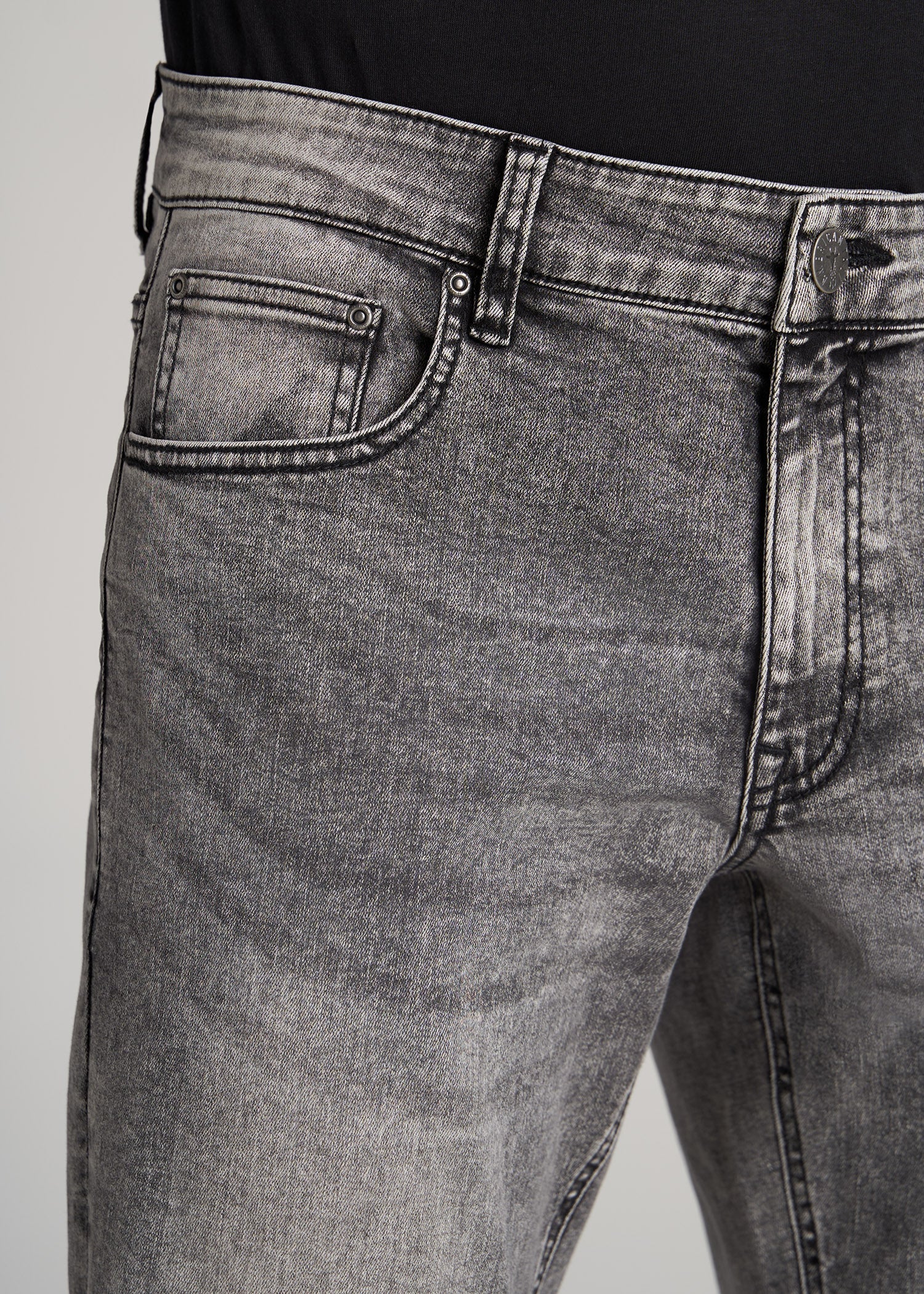 Carman TAPERED Jeans for Tall Men in Washed Faded Black