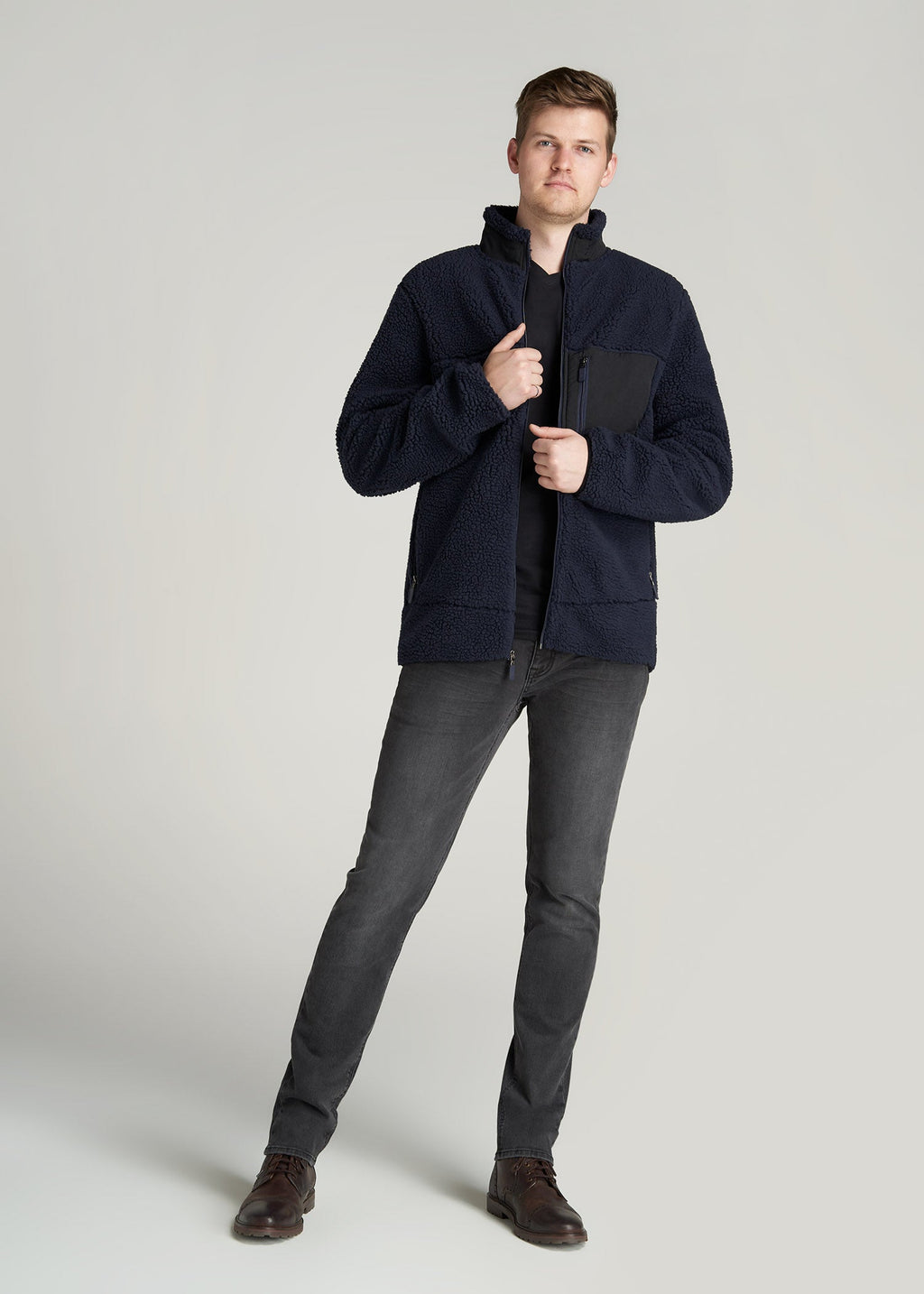 Carman TAPERED Jeans for Tall Men in Dark Smoke