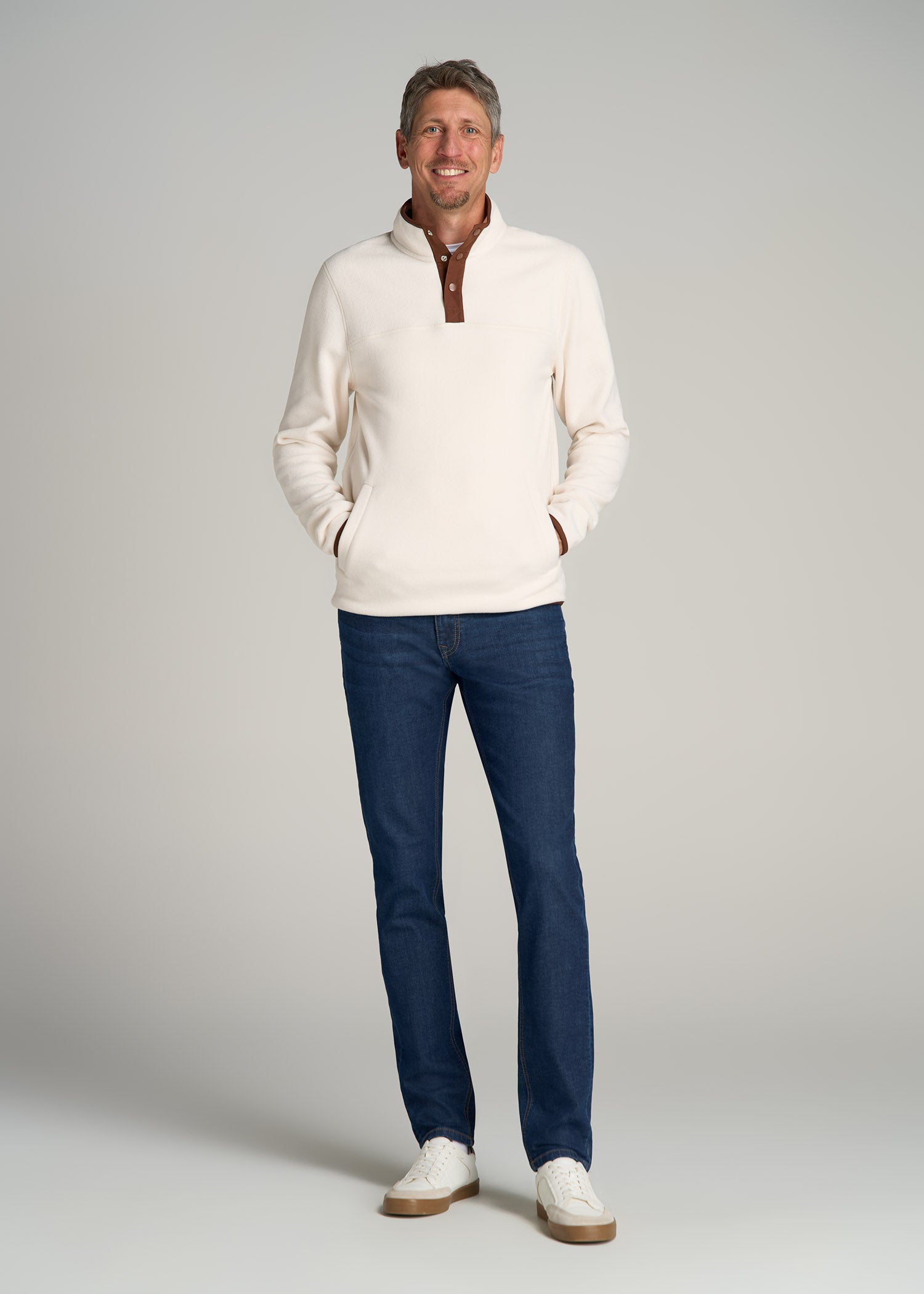 Carman TAPERED Fleeced Jeans for Tall Men in Colorado Blue Wash