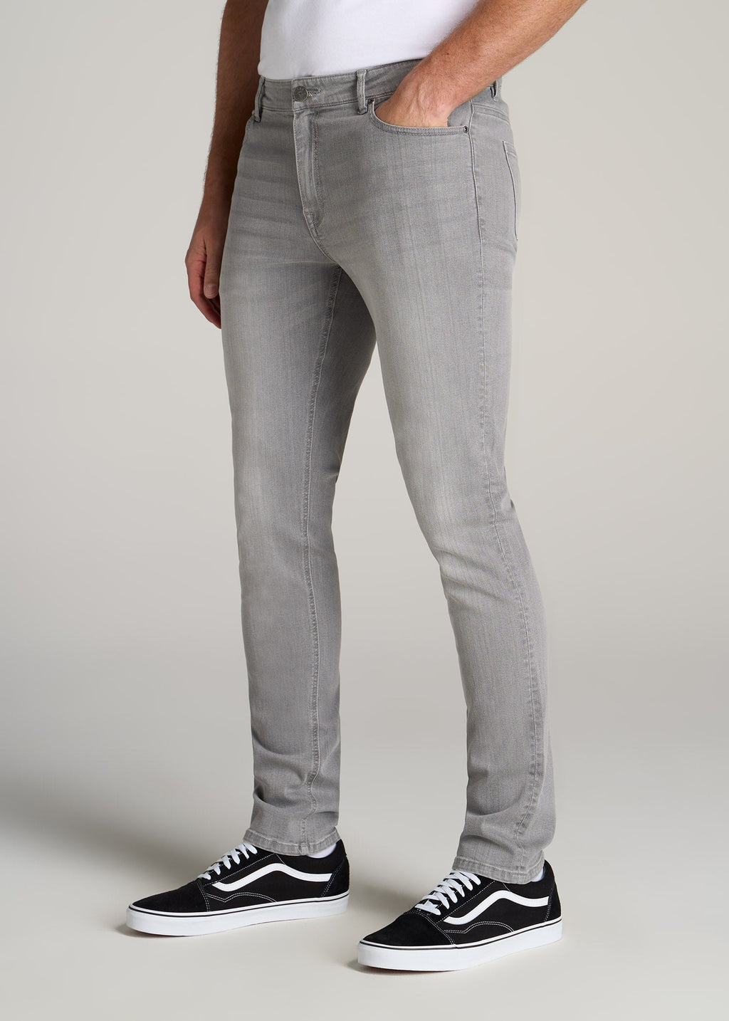 Dylan Slim Fit Jeans for Tall Men in Concrete Grey