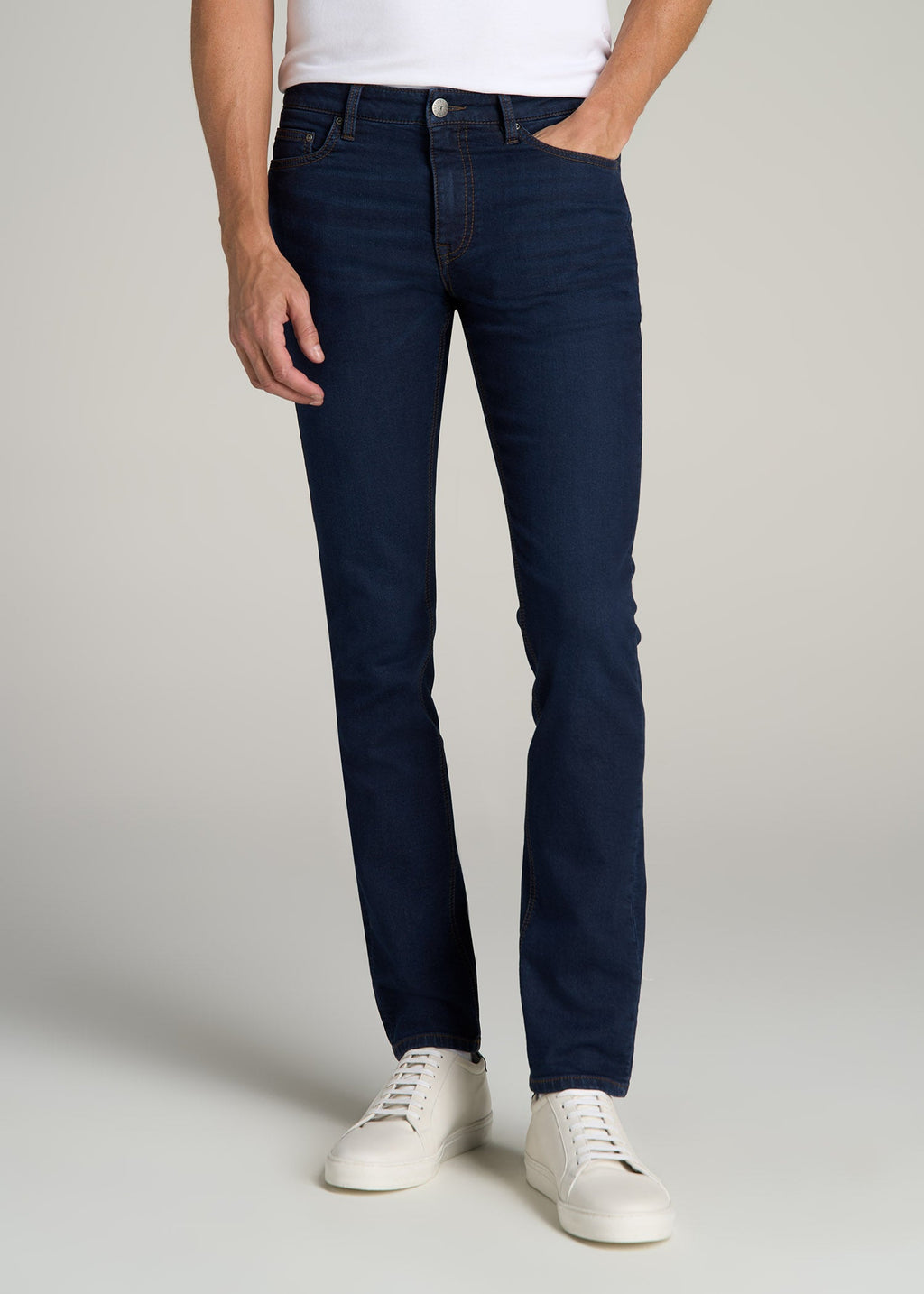 Dylan Slim Fit Fleeced Jeans for Tall Men in Rockies Blue