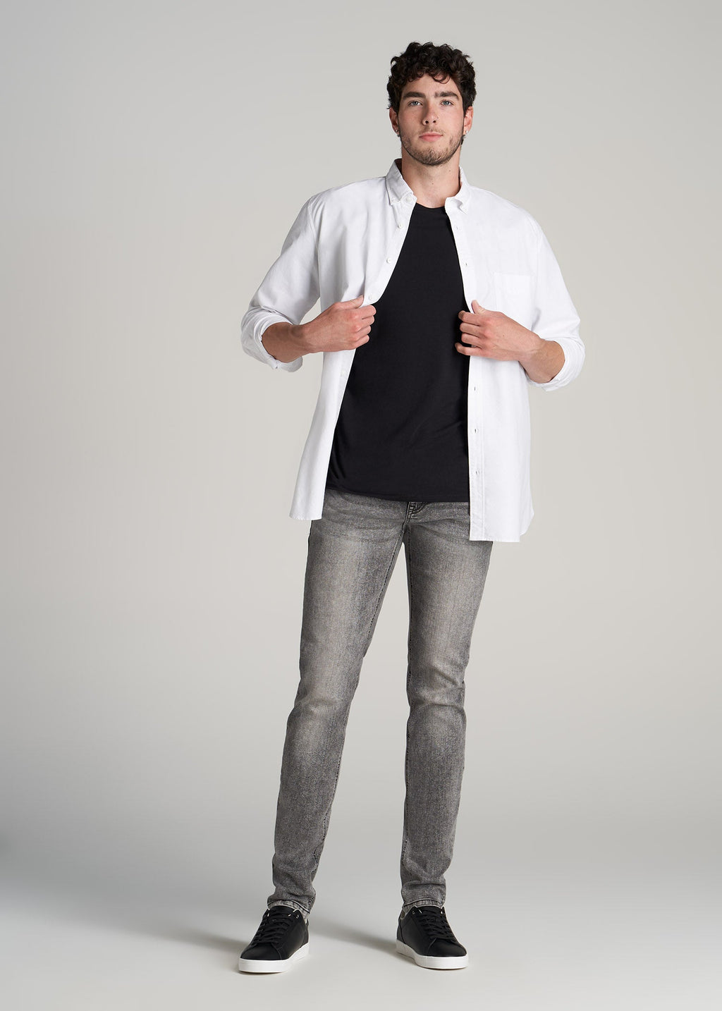 Travis SKINNY Jeans for Tall Men in Washed Faded Black