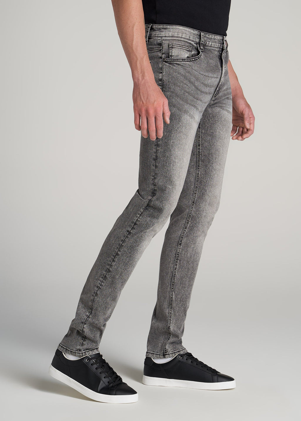 Travis SKINNY Jeans for Tall Men in Washed Faded Black