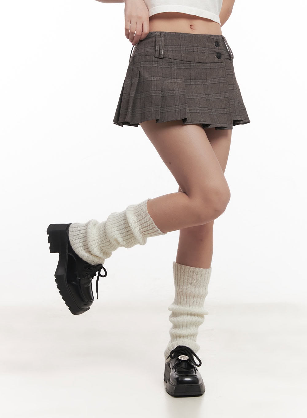 Plaid Pleated Mini Skirt CM528