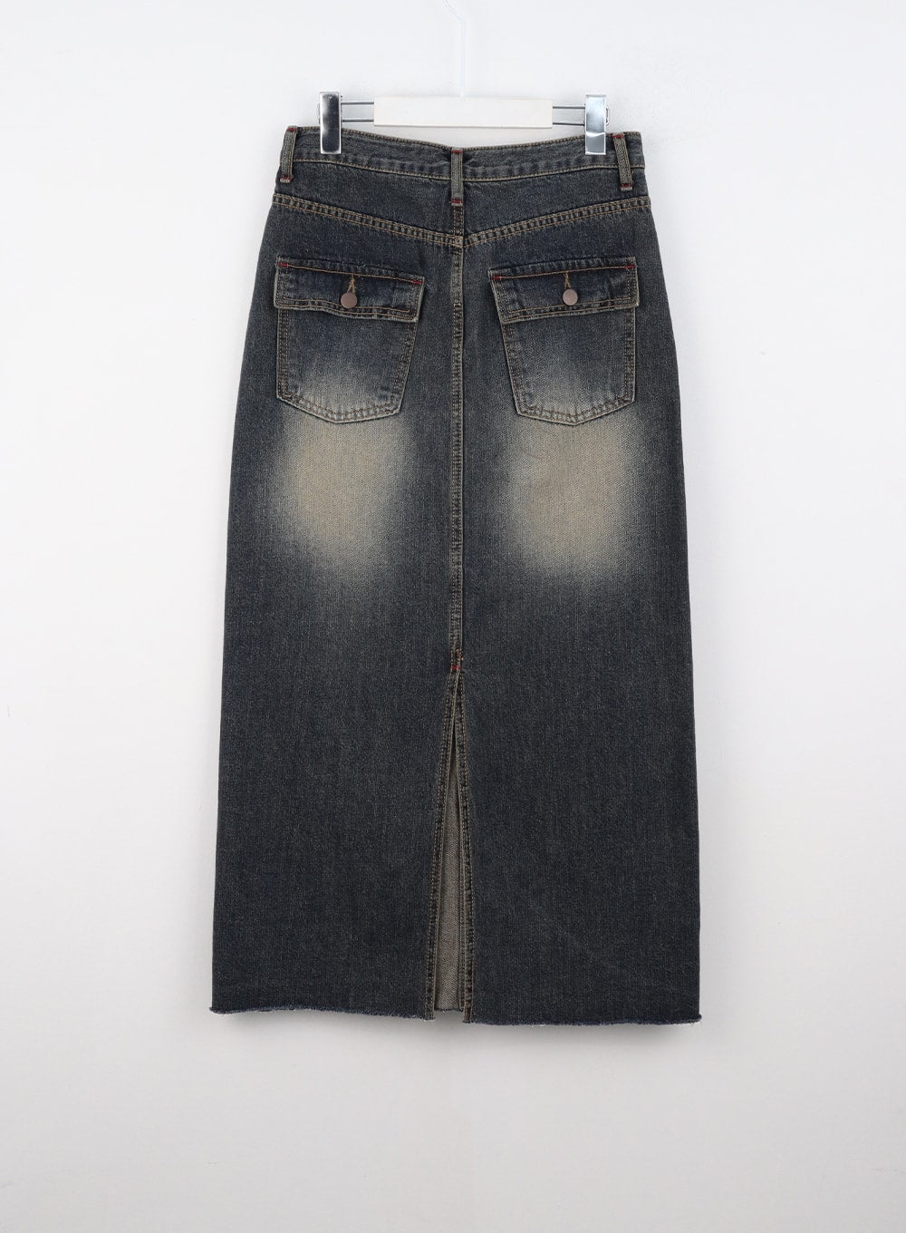 Washed Denim Maxi Skirt CS318