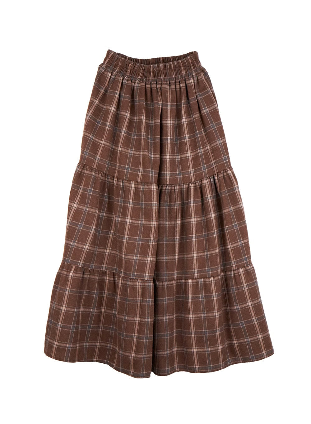 Checkered Ruffle Maxi Skirt OD403